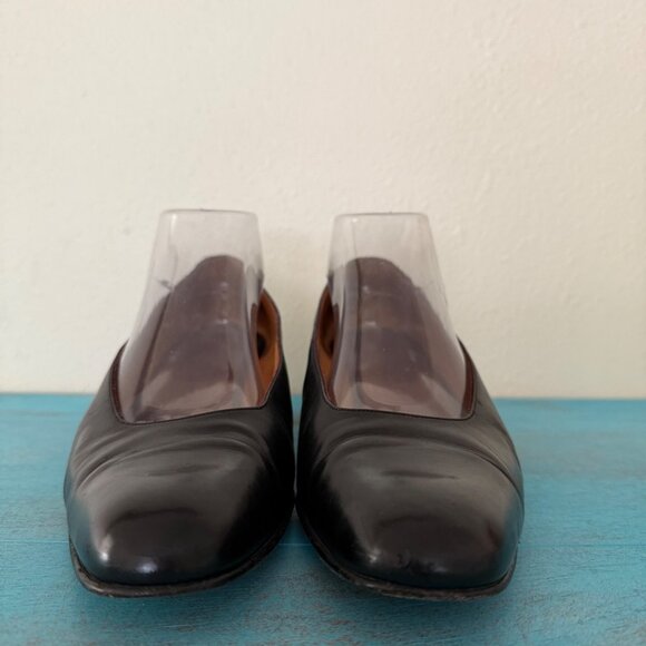 Vintage Coach Black Leather Cuban Heel Shoes Women's Size 9.5 J002 - Picture 3 of 10